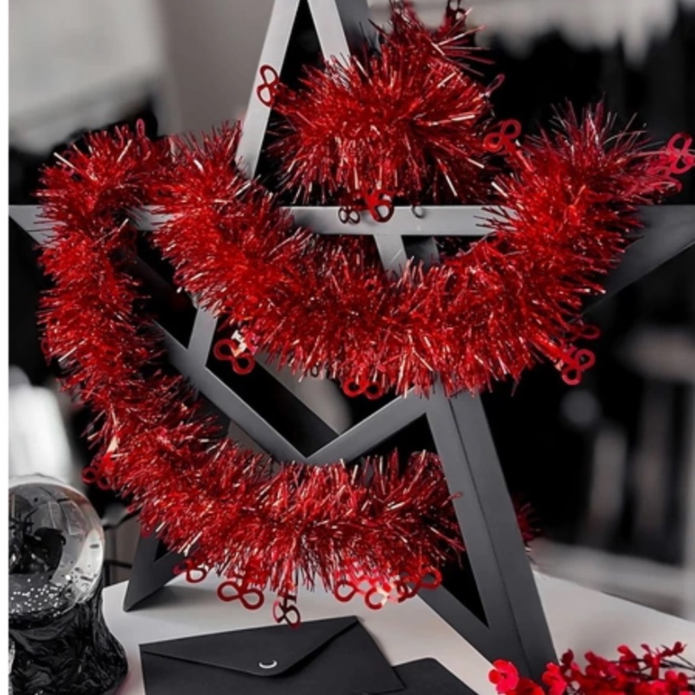 Killstar Red Brimstone Tinsel 76in